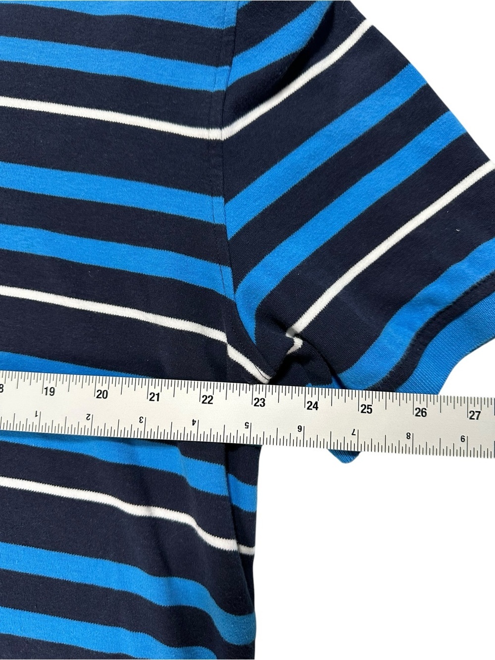 Tommy Hilfiger Navy, Bright Blue & White Striped Polo Shirt XL - Picture 8 of 9